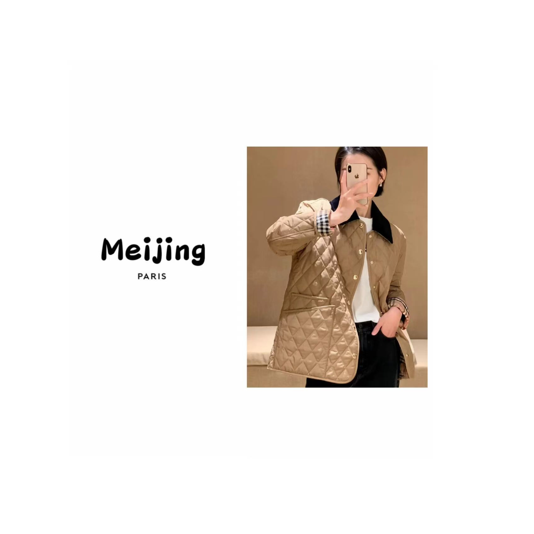【6065】黄金甲经典英伦风棉服百搭显瘦休闲轻奢气质时尚翻领秋冬