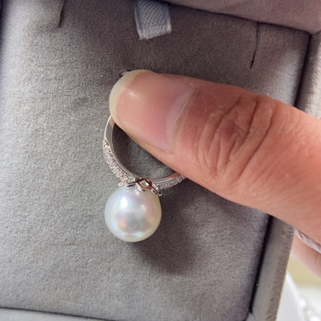 海水珍珠戒指银S925镶嵌