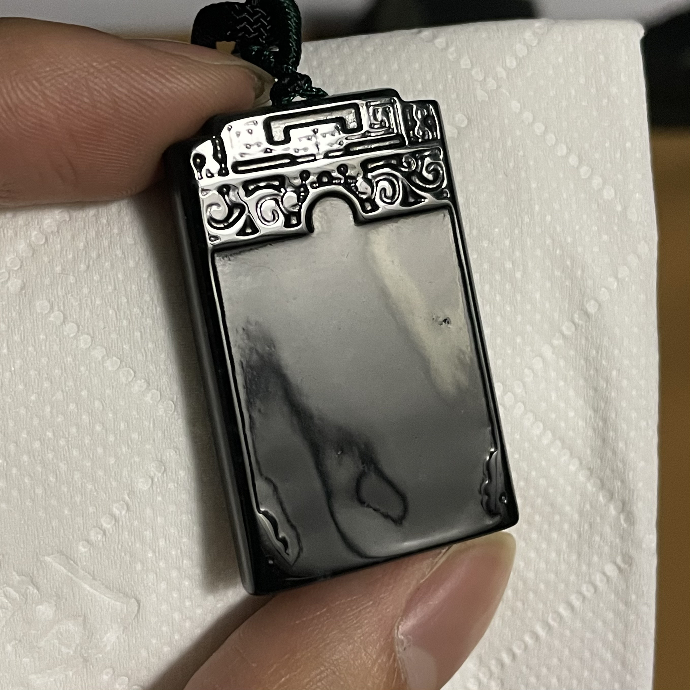 天然翡翠a货 仿古平安无事牌n1