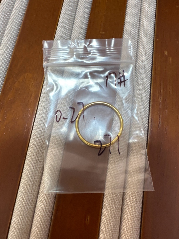 克重0.27 17号 亮面戒指 足金999