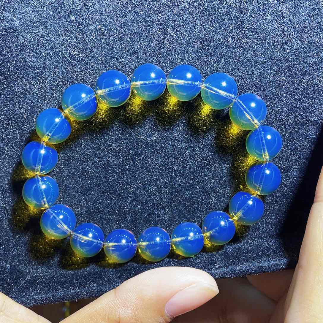 蓝珀裸石未镶嵌11手串