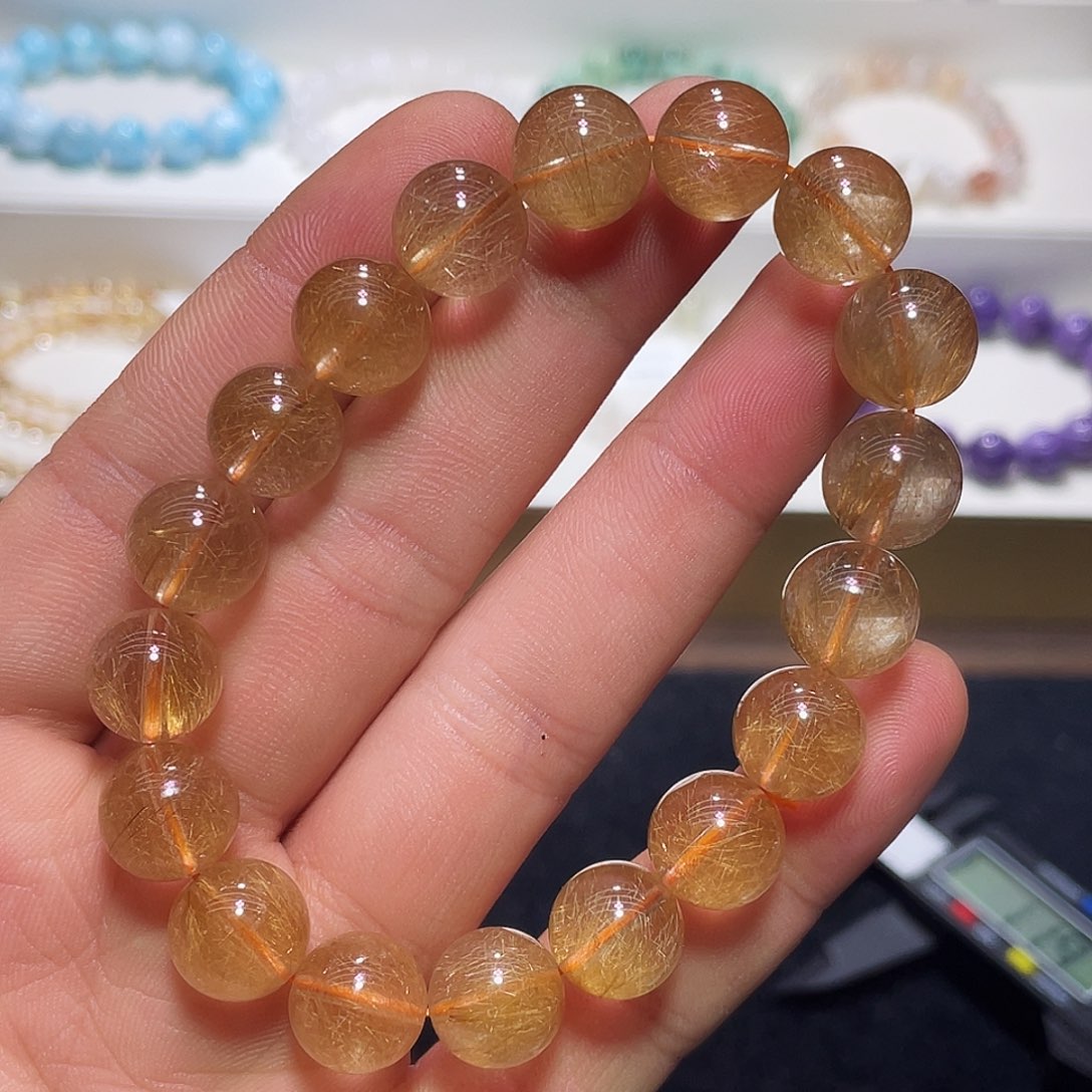 水晶手链未镶嵌金发晶11.9