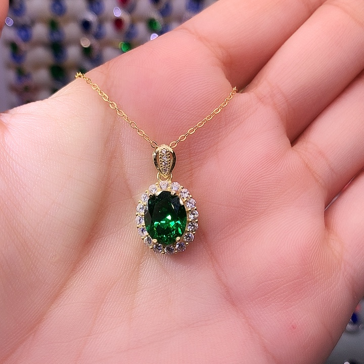 透辉石吊坠银S925镶嵌