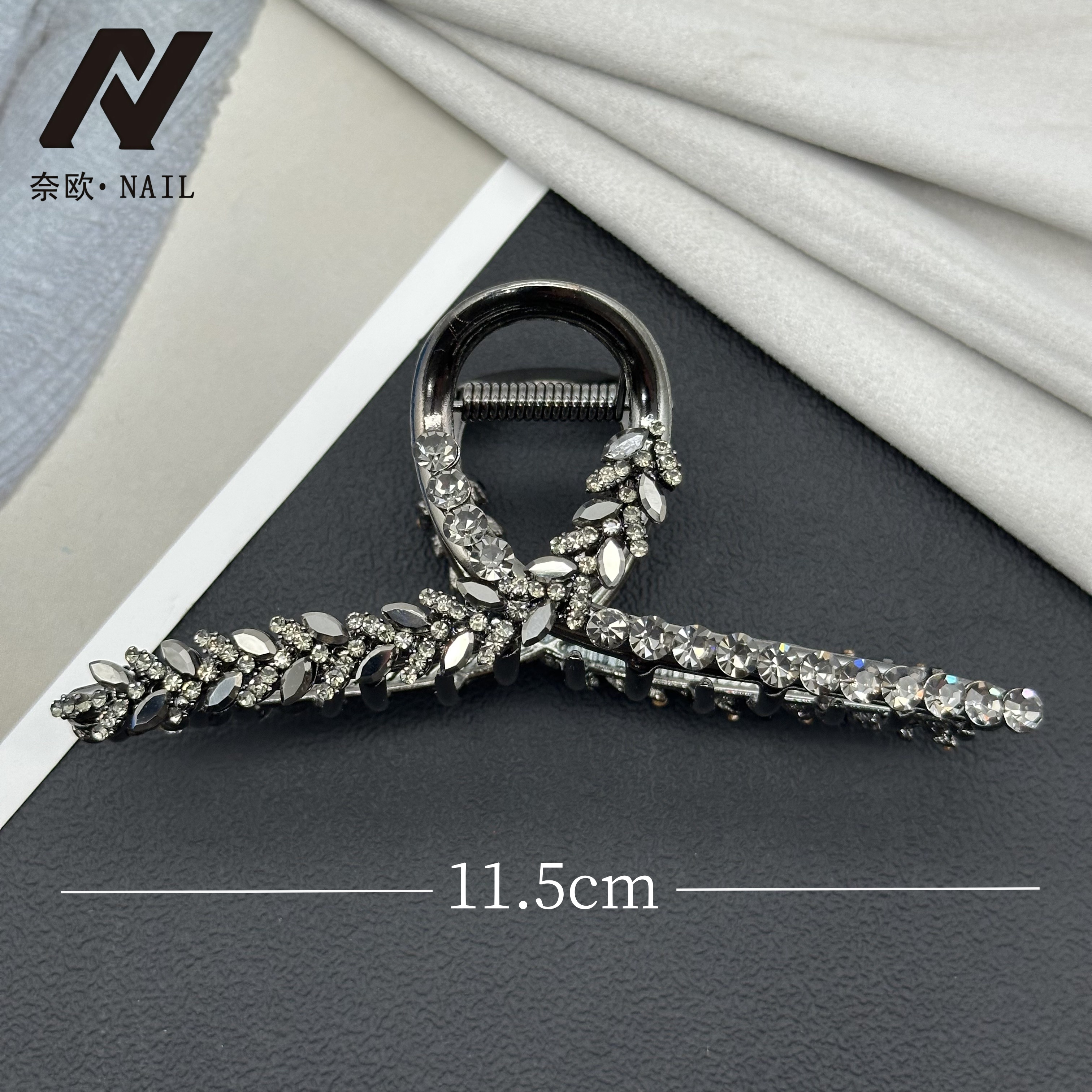 【NAIL·奈欧】设计师系列6244满钻麦穗大抓夹鲨鱼夹百搭优雅