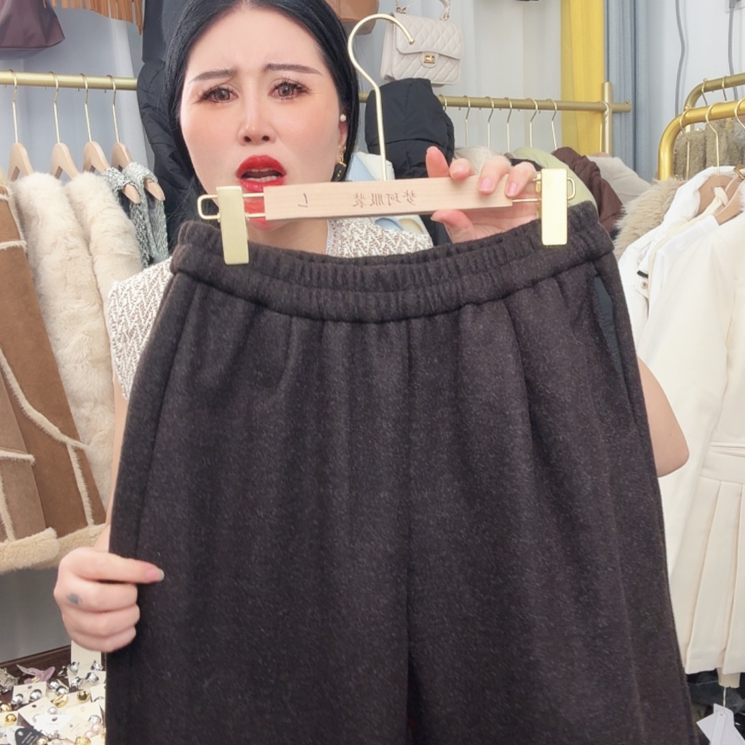 定制咖色加绒8分裤秒杀不退不换49