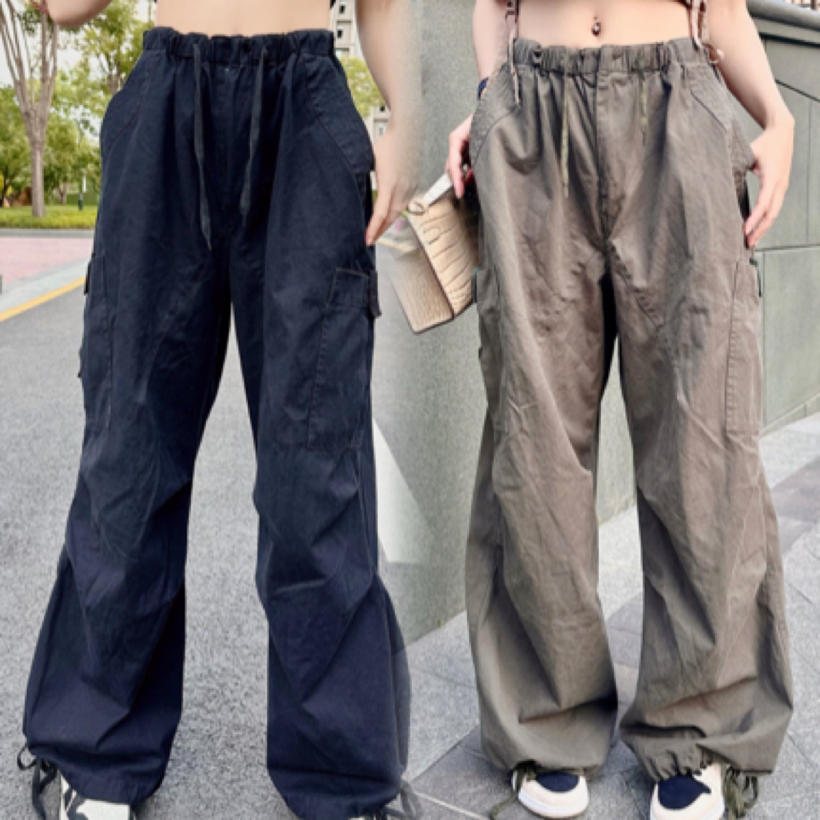 泰裤辣降落伞工装裤 原创设计天花板级别休闲裤