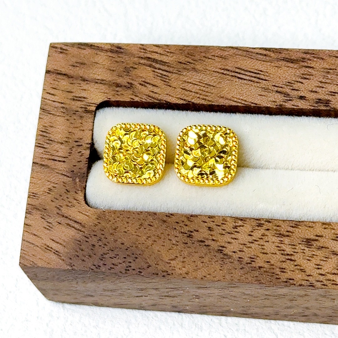 精品高定龙鳞方形耳钉472