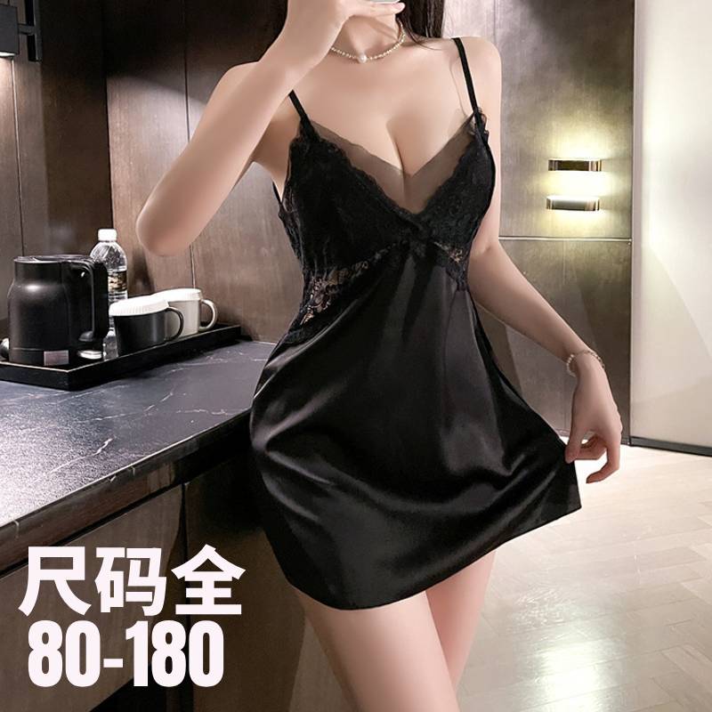 大码性感吊带睡裙女款爆款2025新款带可拆卸胸垫纯欲风高级感蕾丝