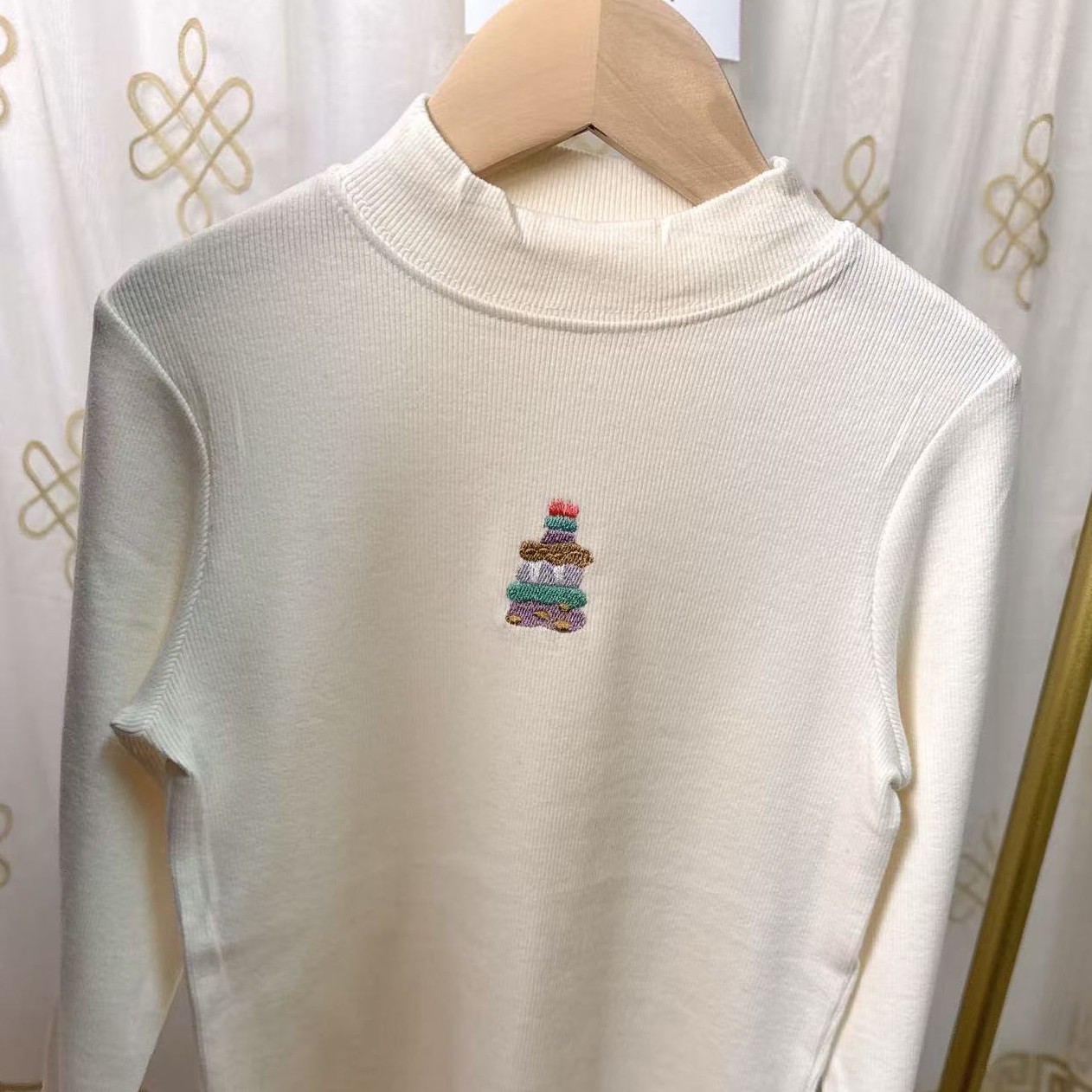 纯棉圆领长袖打底衫春秋季内搭纯色上衣