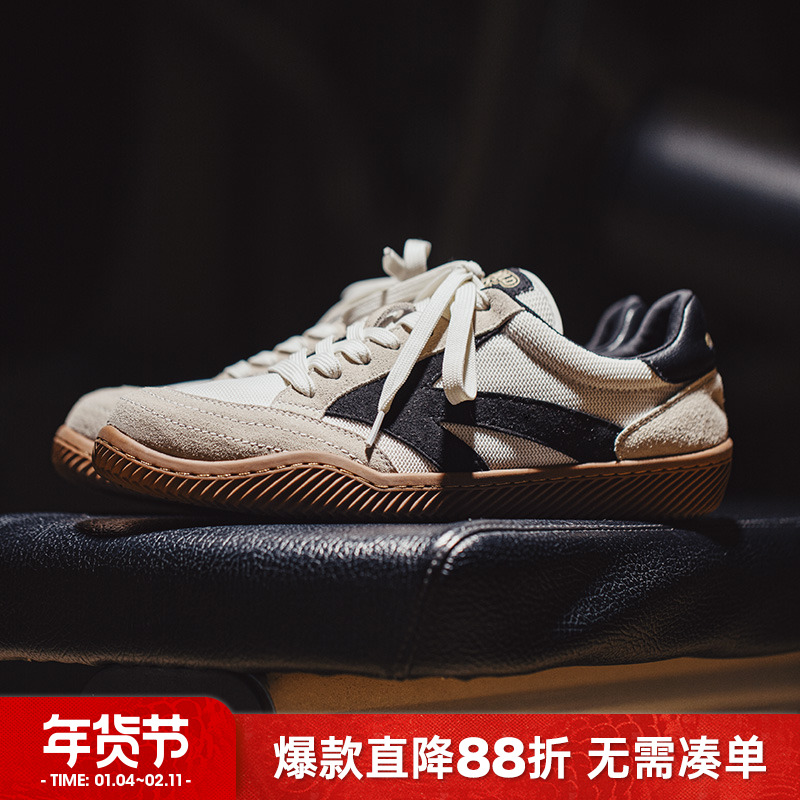 马登工装 美式休闲德训鞋平底板鞋复古小白鞋透气运动阿甘鞋男夏