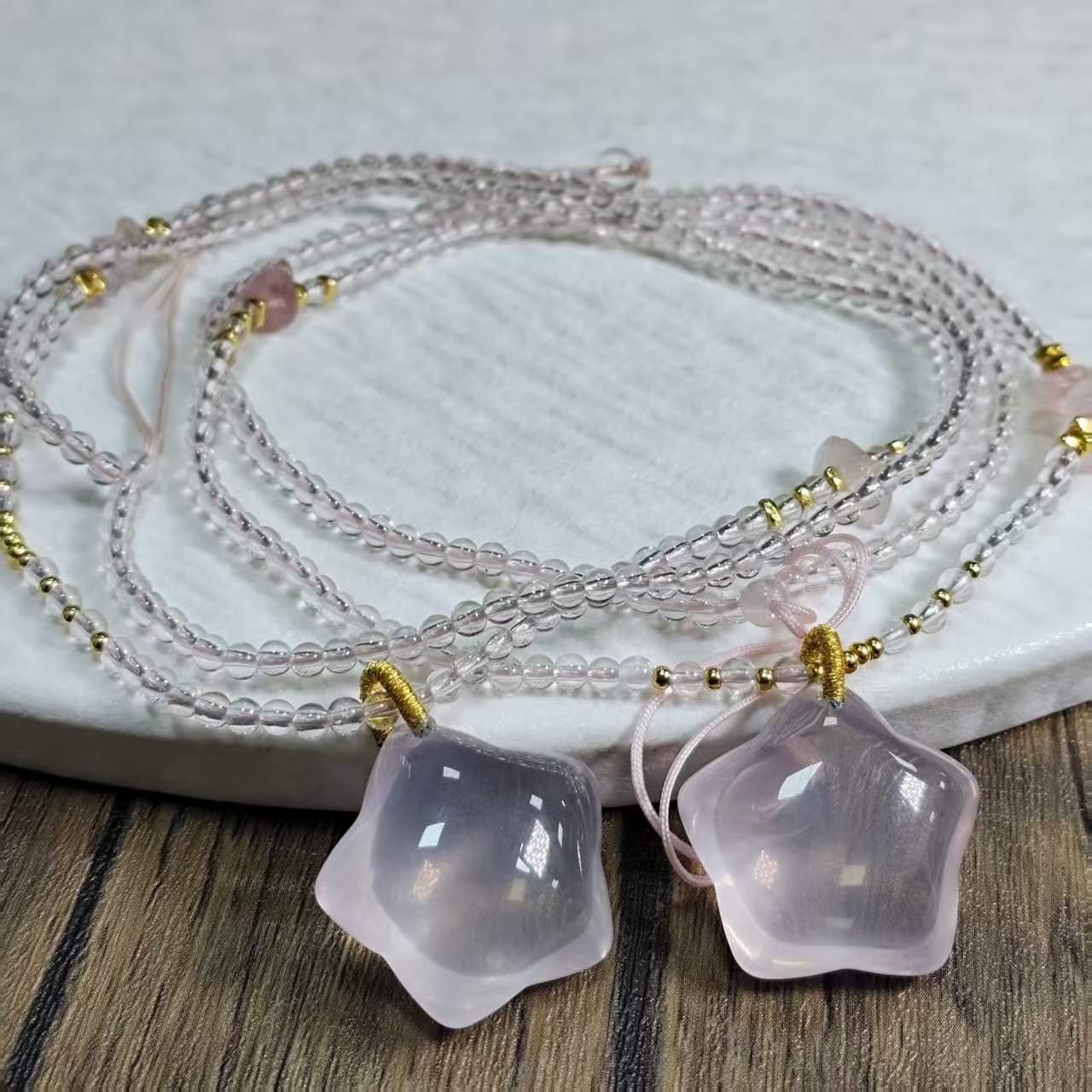 【村有晶品】天然粉水晶星星项链 多样性发一件  149ZBNZ