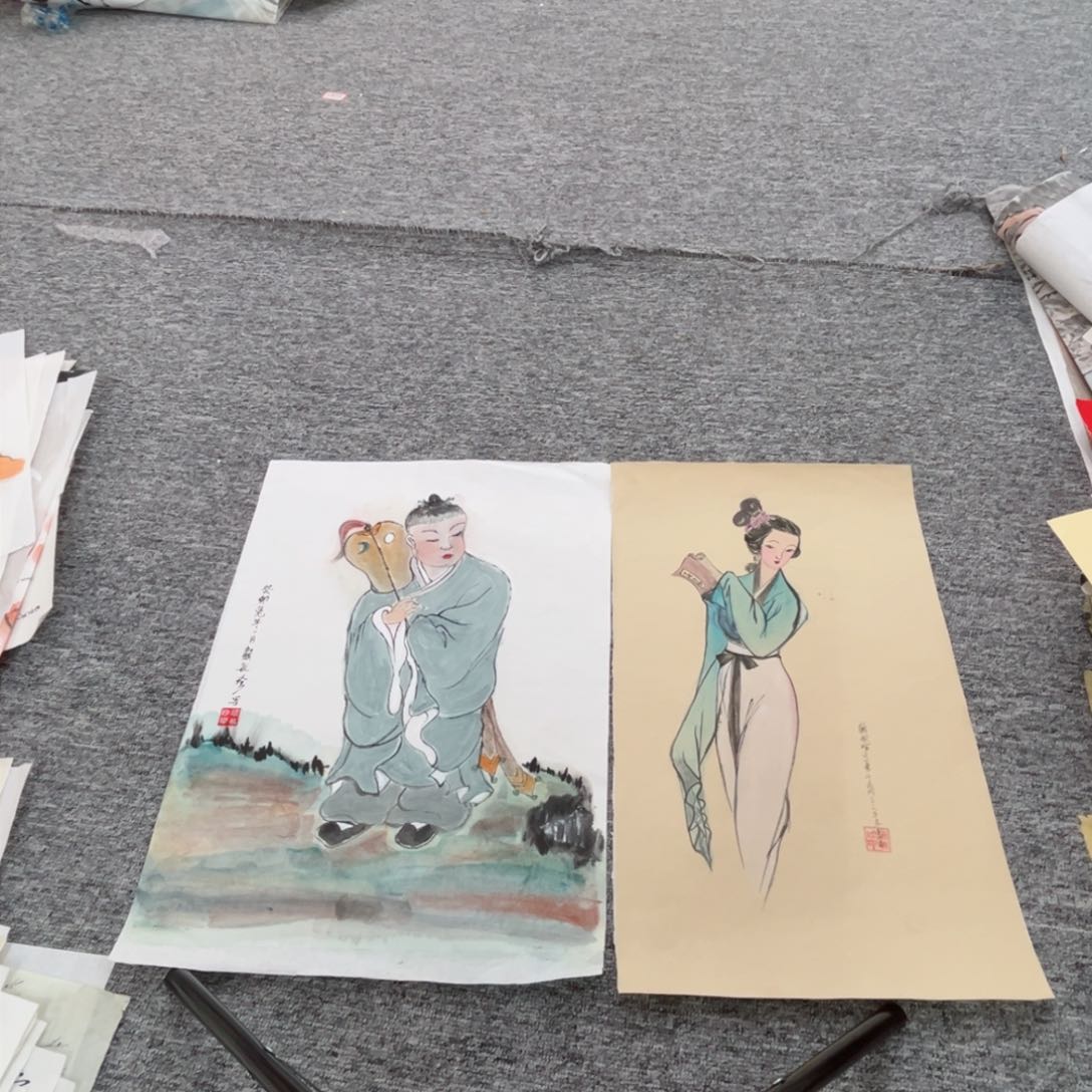 国画敏珍老师绘画两张