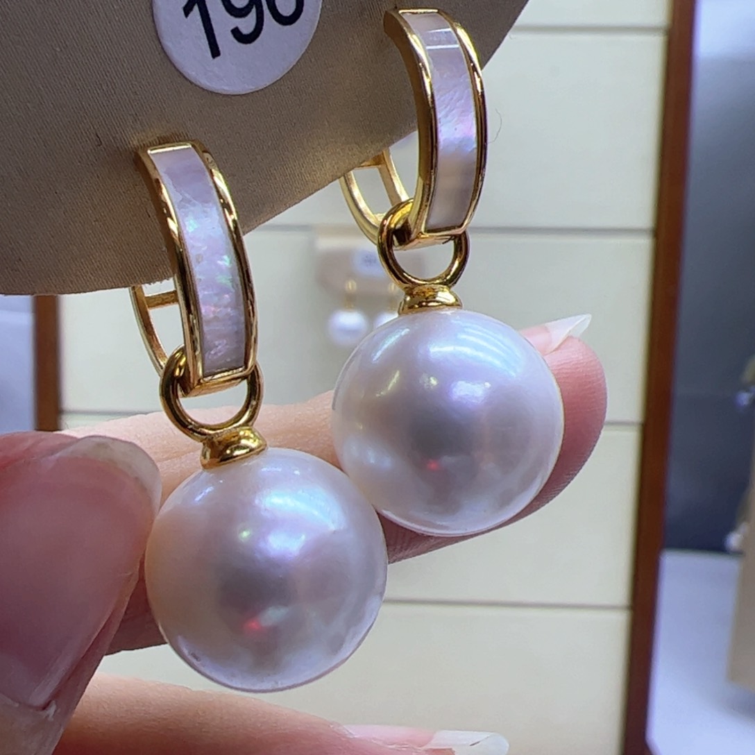 淡水珍珠耳饰银S925镶嵌