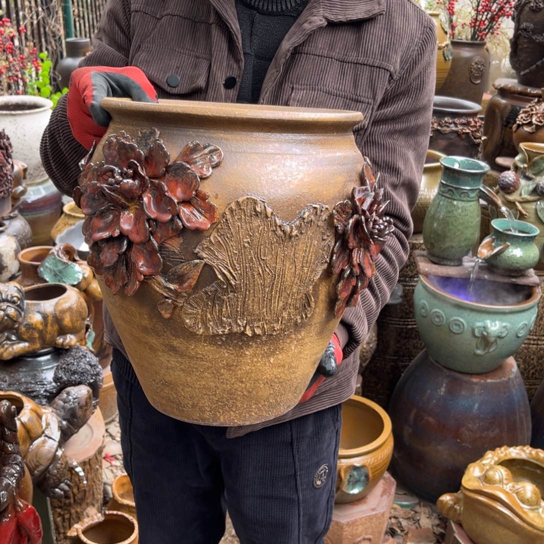 红陶高31口25有孔瑕