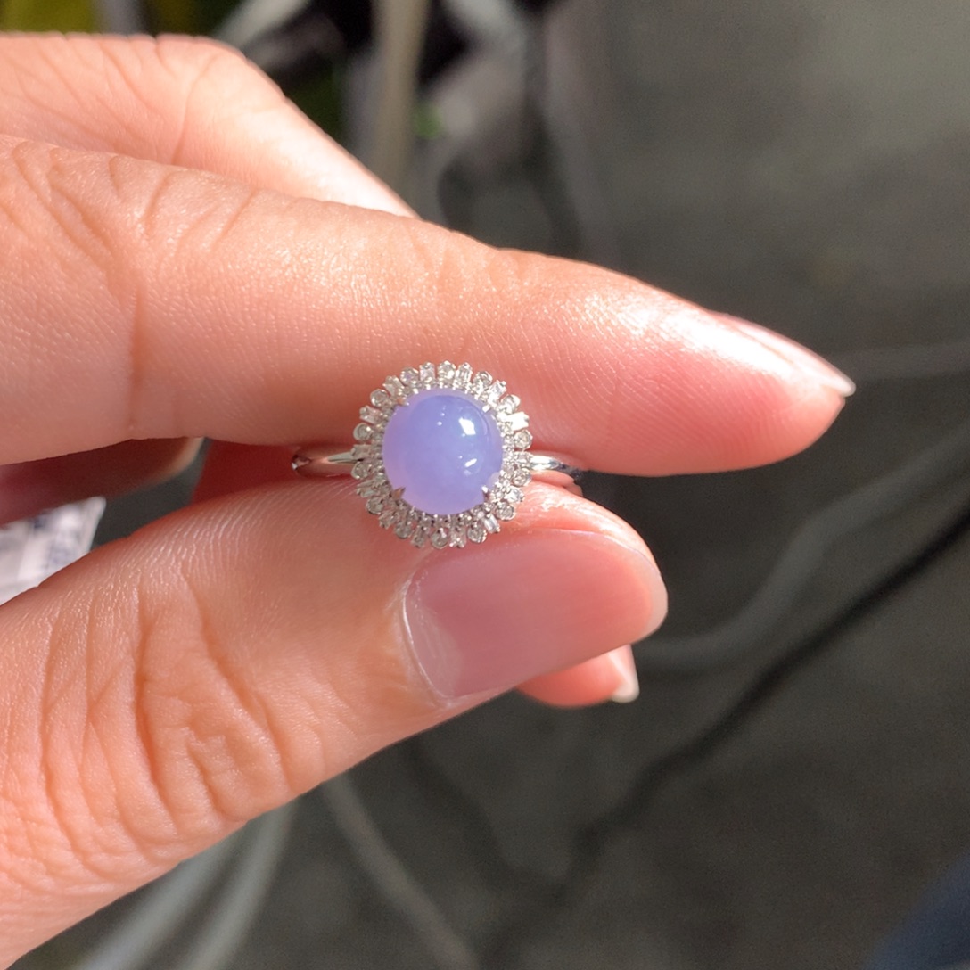 翡翠18K金镶嵌戒指翡翠