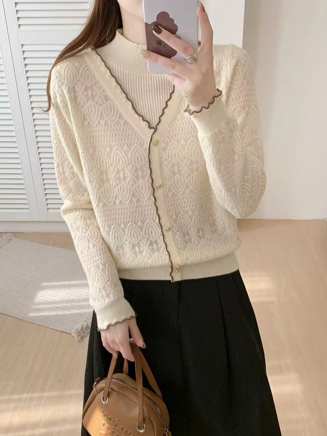 时尚中领气质洋气打底衫