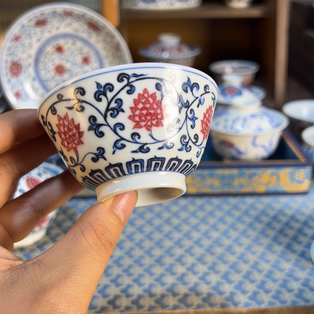 盖碗微瑕景德镇茶器百宝箱