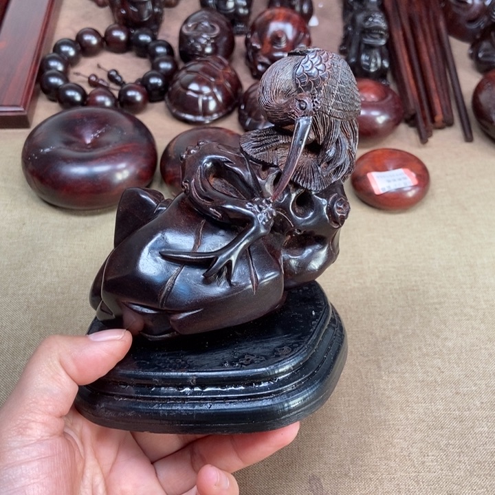 檀香紫檀（小叶紫檀）印度小叶紫檀（松鹤延年摆件）