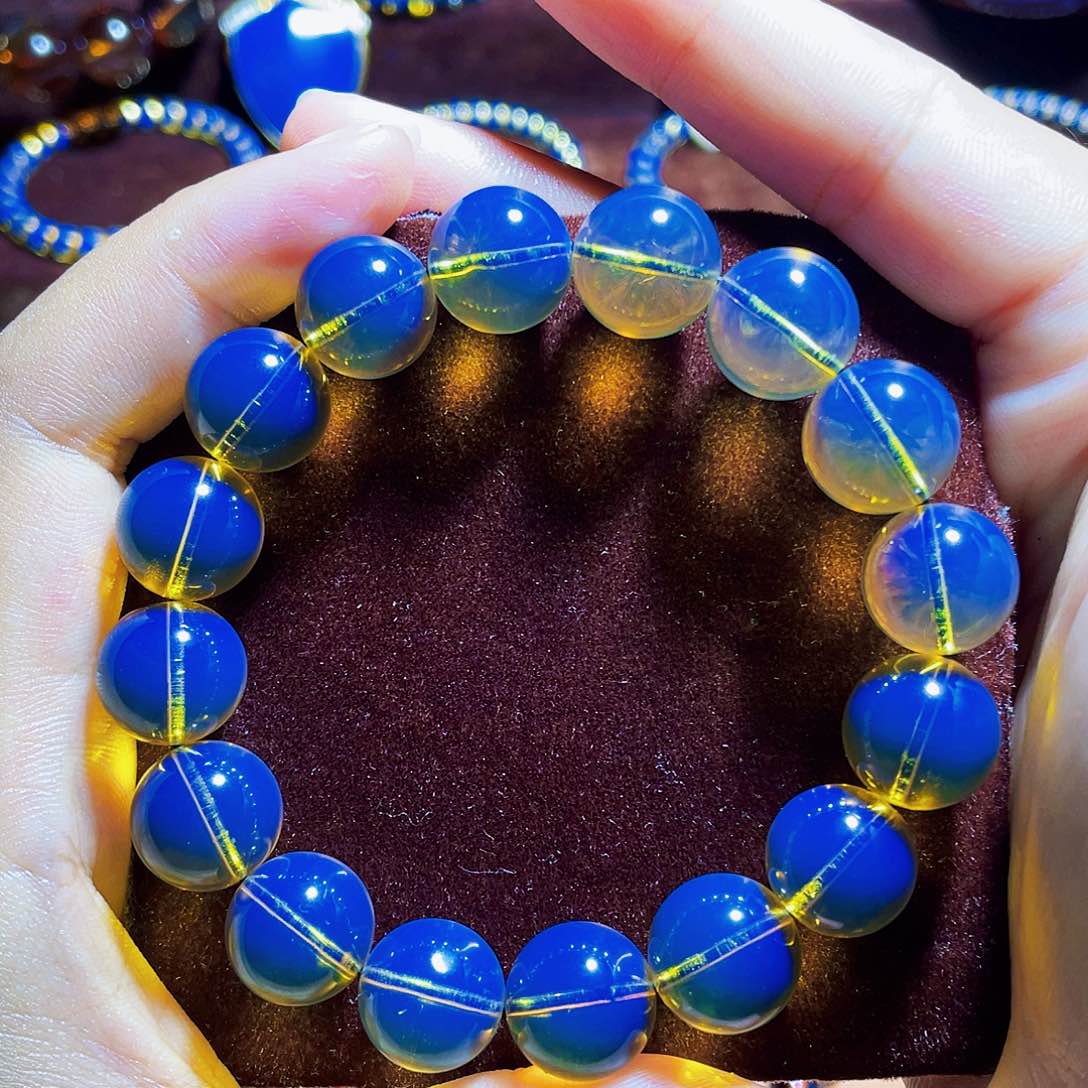 未镶嵌蓝珀裸石13手串