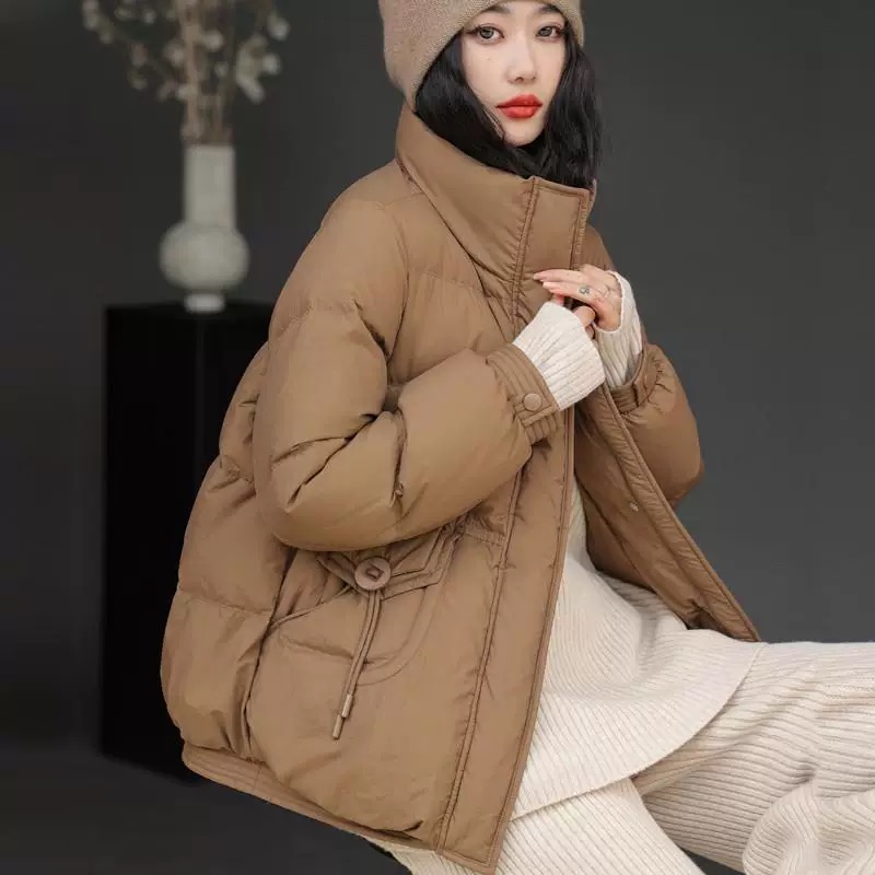 反季新款白鸭绒羽绒服宽松显瘦设计感大口袋简约加厚外套