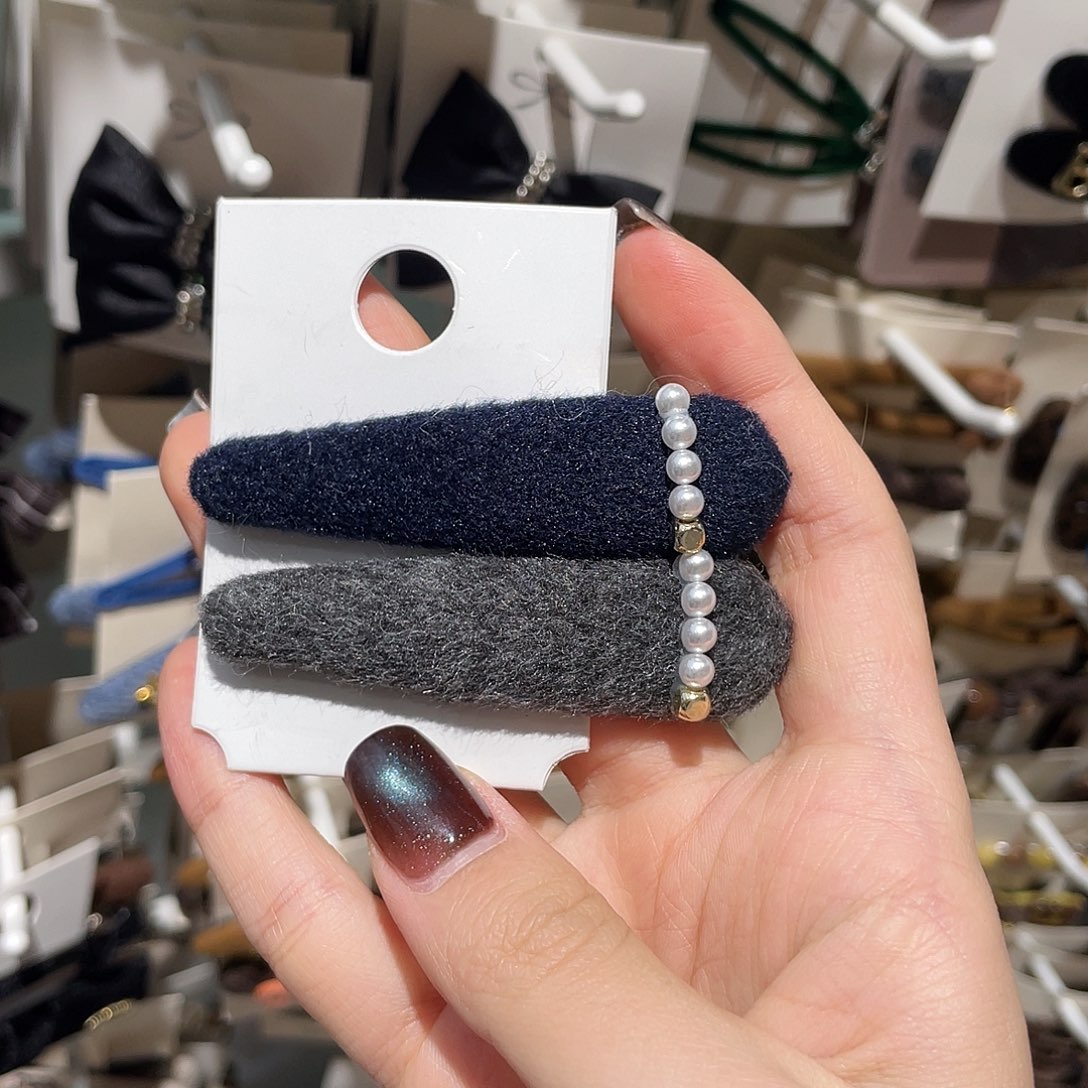 布艺非金属蓝灰水滴珍珠