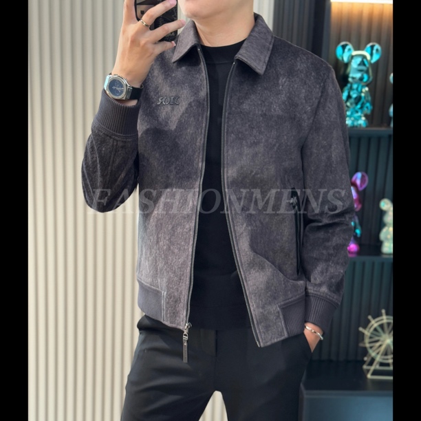 小雨男装｜9128秋冬新品翻领夹克定制面料仿皮草绒感夹克J