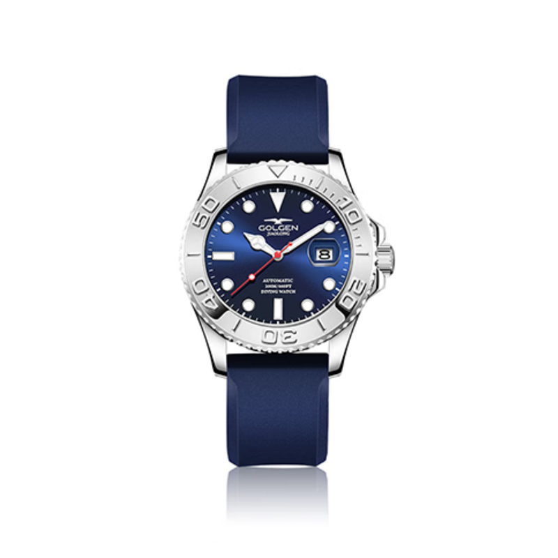 GOLGEN/古尊蛟龙系列男士潜水表橡胶机械表 墨兰GN.16010M.PUU