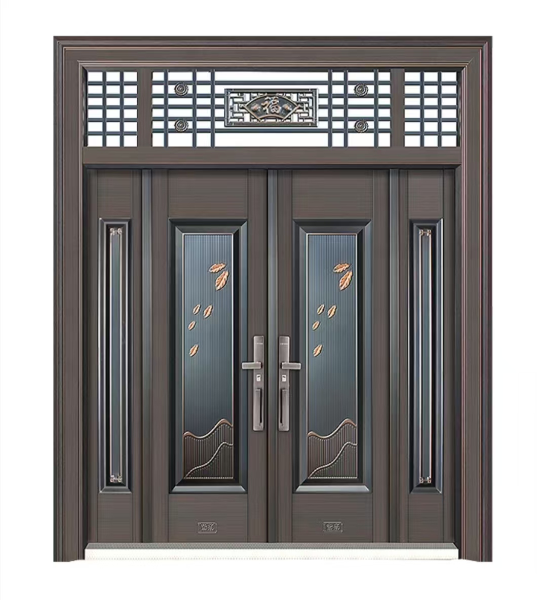 锌合金别墅大门自建房入户门农村大门四开门定制设计