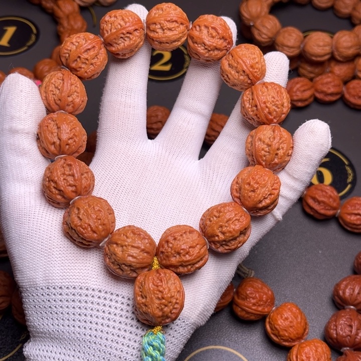 回***念文玩核桃手串蚂蚁纹八棱