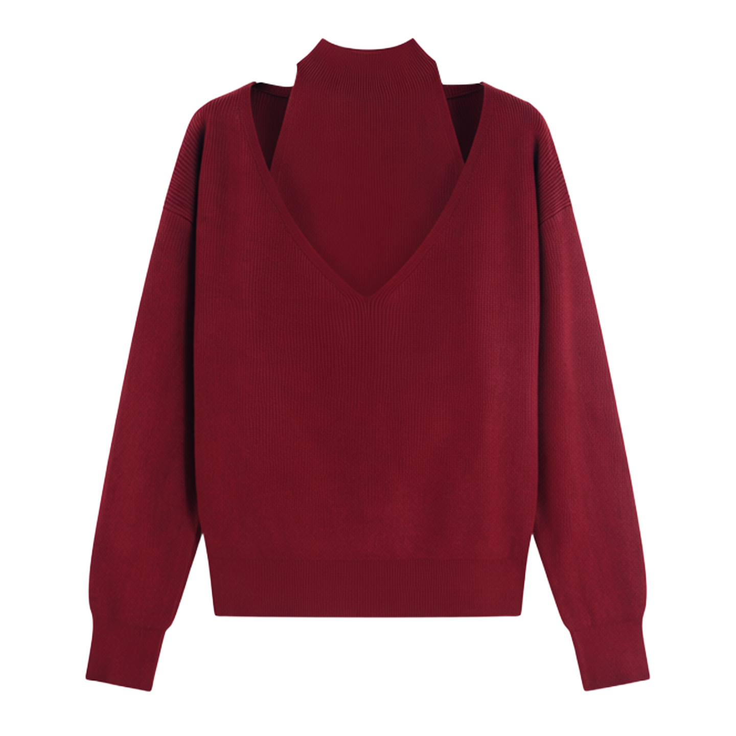 2025新款轻熟氛围感挂脖内搭V领针织宽松上衣两件套HBZXW918720