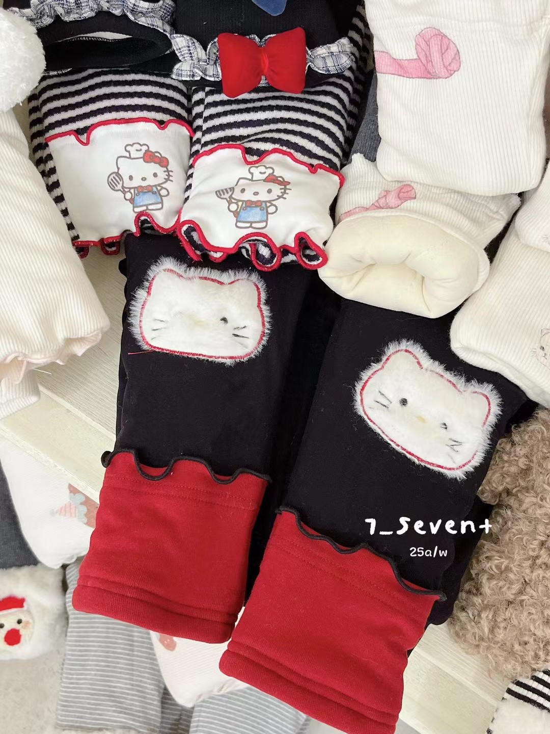 7seven 25冬 加厚打底裤一条过冬大棉裤 女童