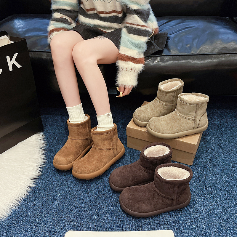 {防水}加厚时尚防水棉靴保暖秋冬休闲风中筒时尚雪地靴