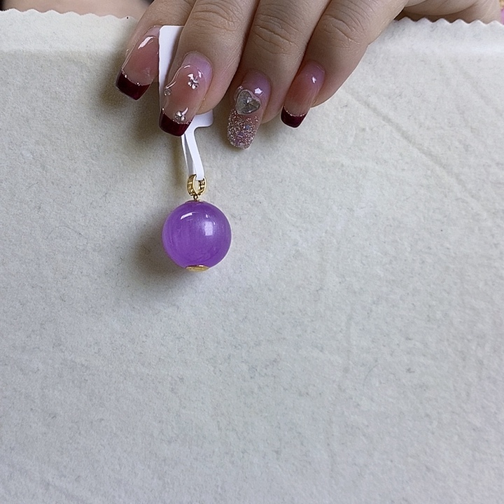 锂辉石18K紫锂辉高冰收藏级龙珠17+18K金镶嵌