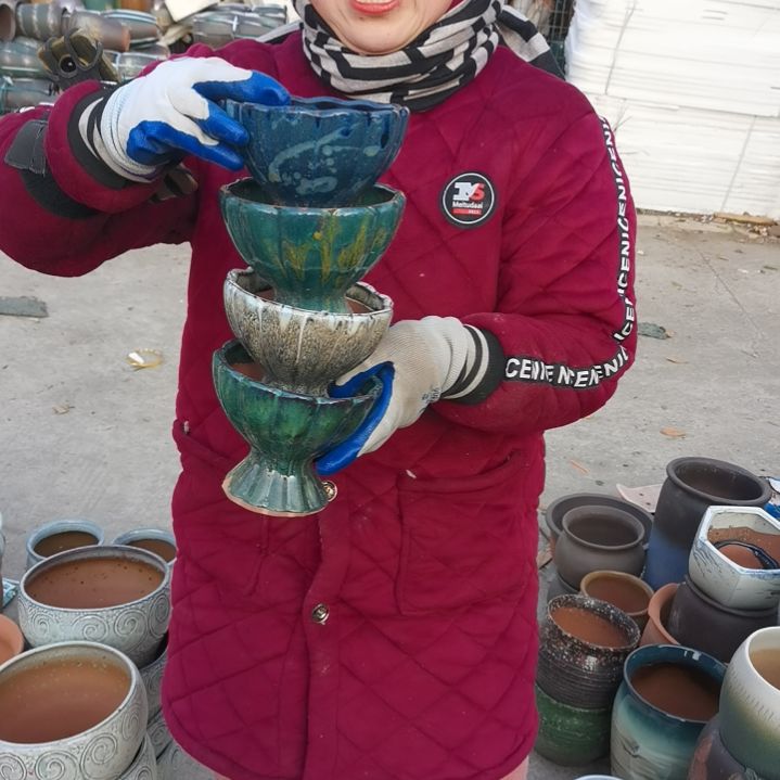 红陶口13高12瑕疵颜色随机四个