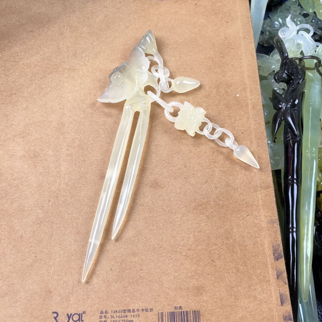 蛇纹石玉发饰未镶嵌用****4