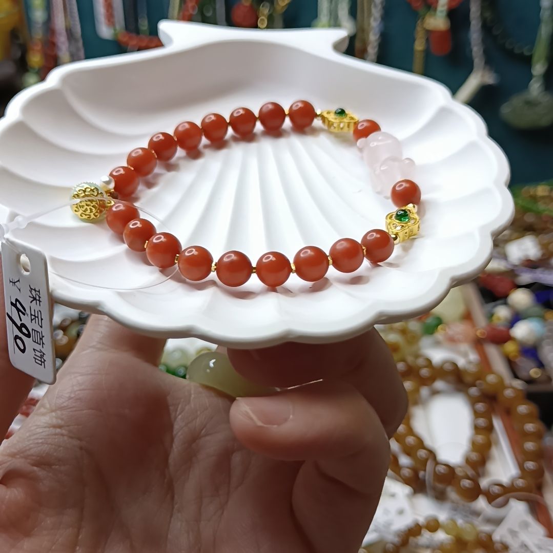 南红玛瑙手链未镶嵌