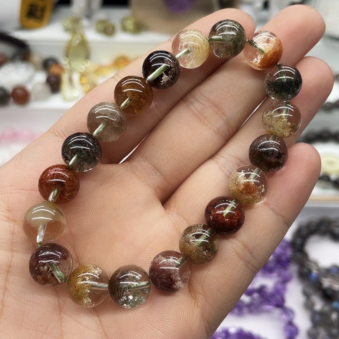 水晶手串未镶嵌纯天然四季幽灵手串