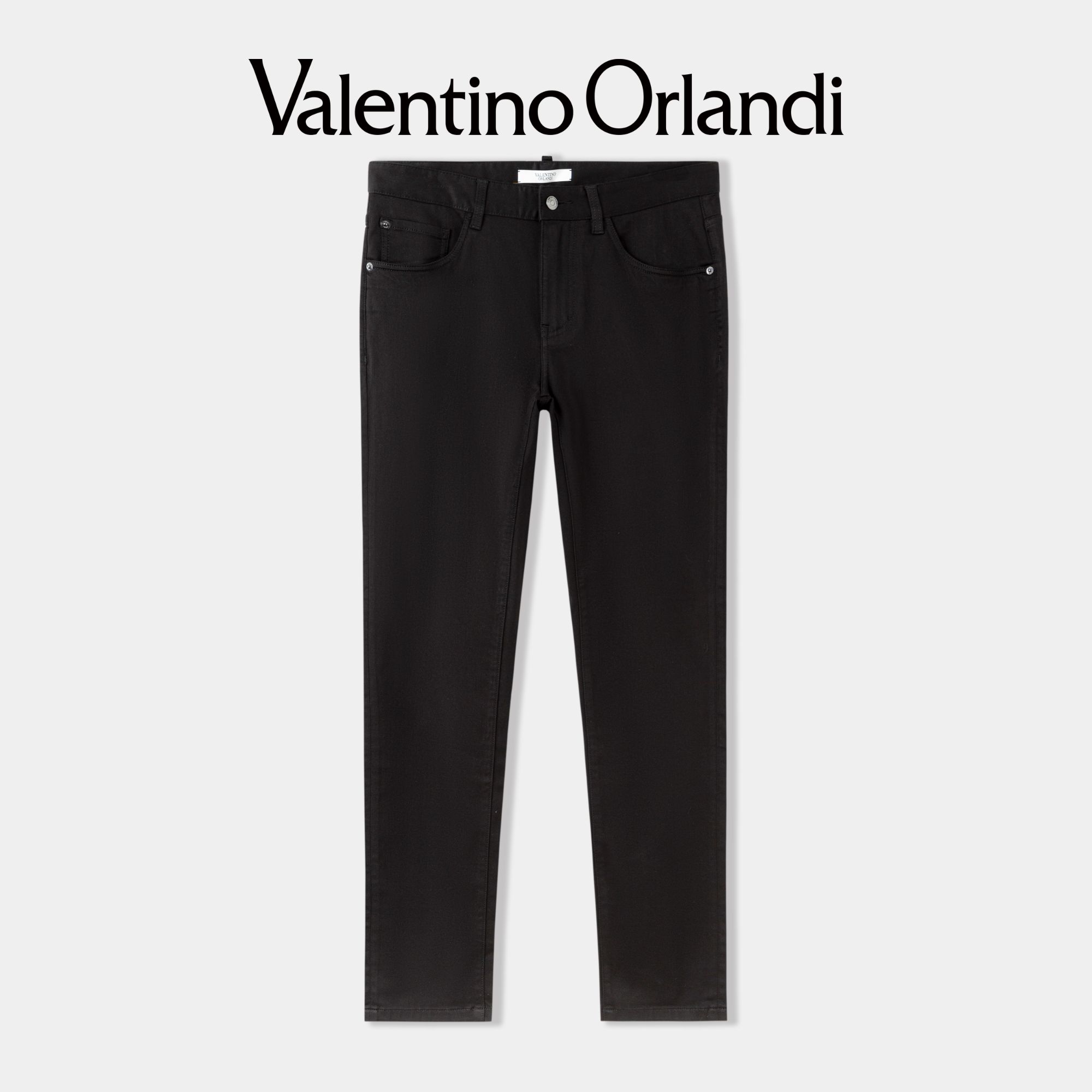 Valentino orlandi男士春秋A版时尚百搭净版纯色简约直筒牛仔裤