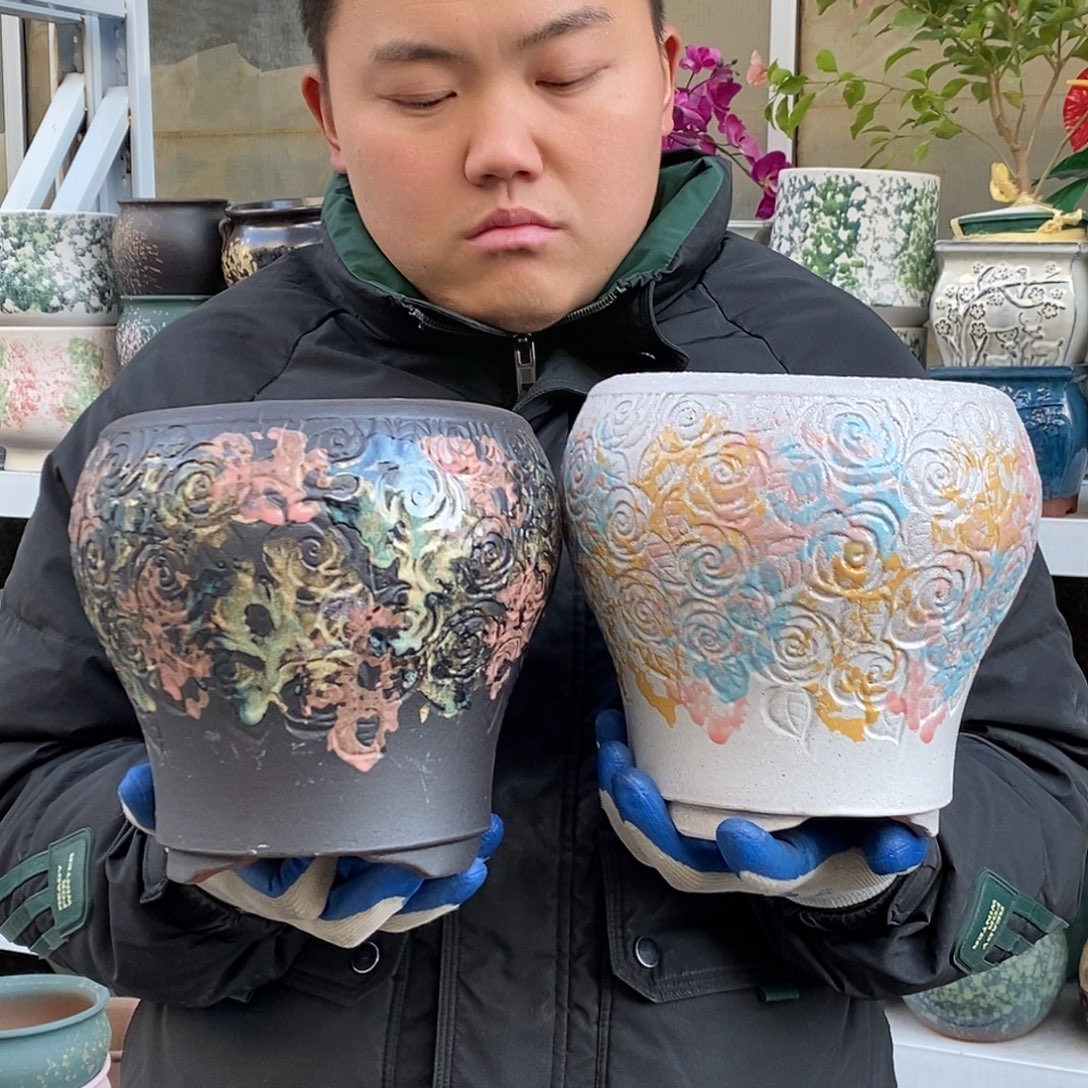 紫砂花盆口15高20