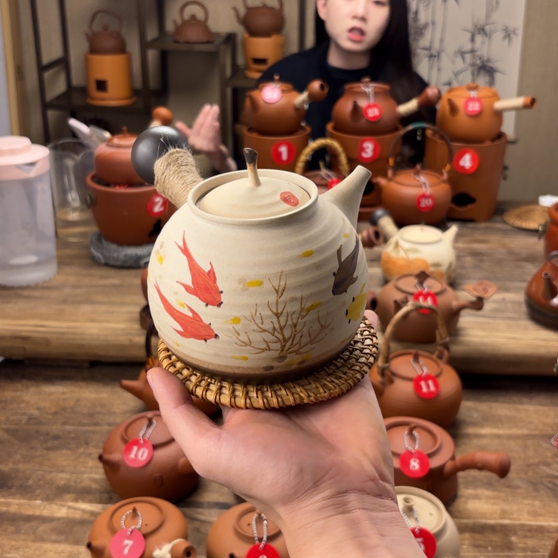 煮水煮茶甘甜 潮州砂铫壶 搭藤垫