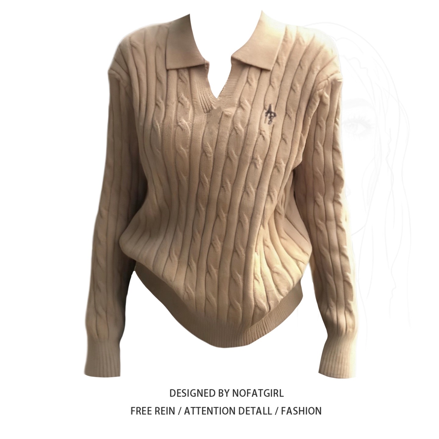 大码胖MM韩系氛围感麻花针织衫秋冬新款修身显瘦设计感毛衣上衣