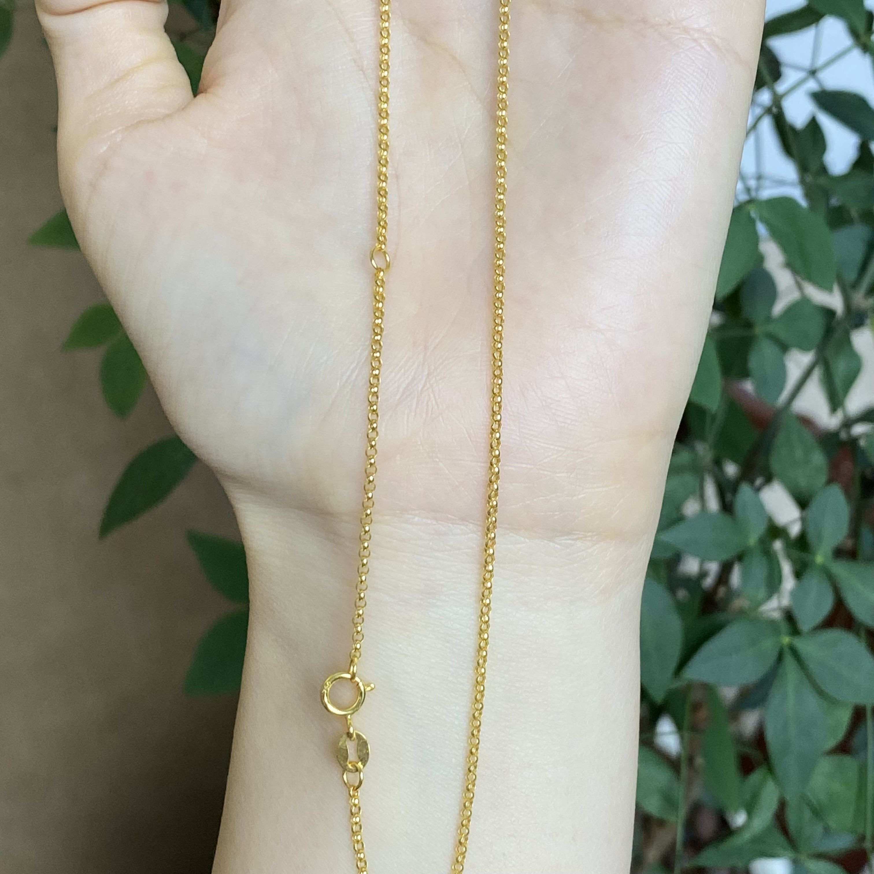 【环环相扣】18k金素链百搭款环环相扣链-HJSS156