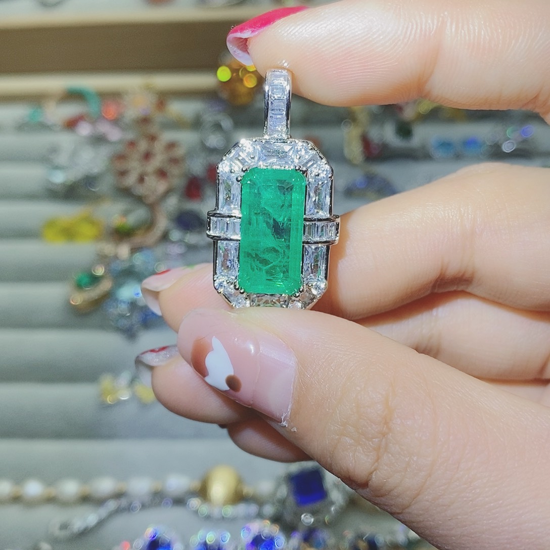 【闪购商品】绿水晶戒指银S925镶嵌