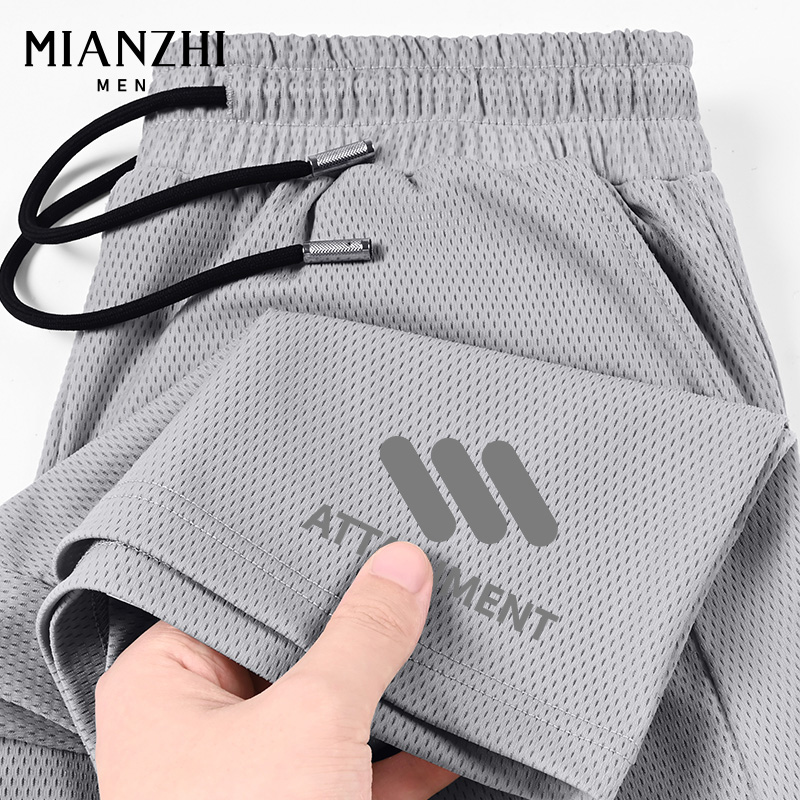 棉致冰丝网眼运动短裤男士2025夏季爆款潮流吸汗速干透气五分裤子