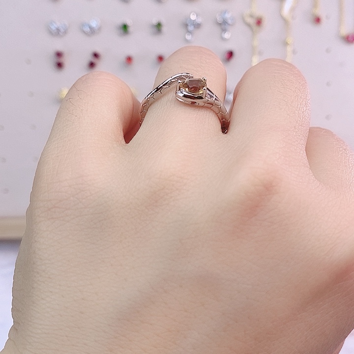 水晶戒指银S925镶嵌戒指