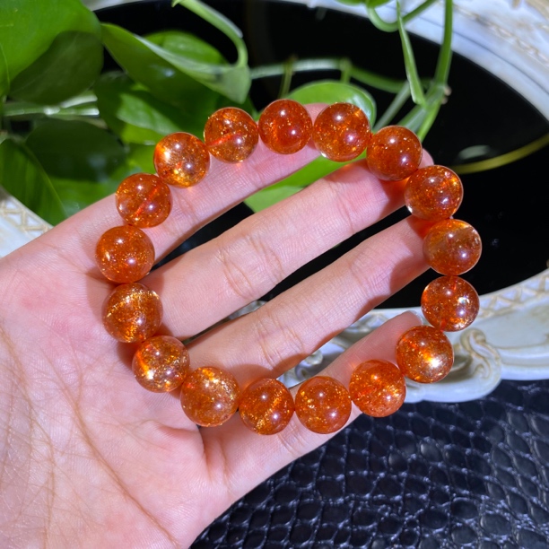 高品爆闪金太阳单圈12mm左右手串