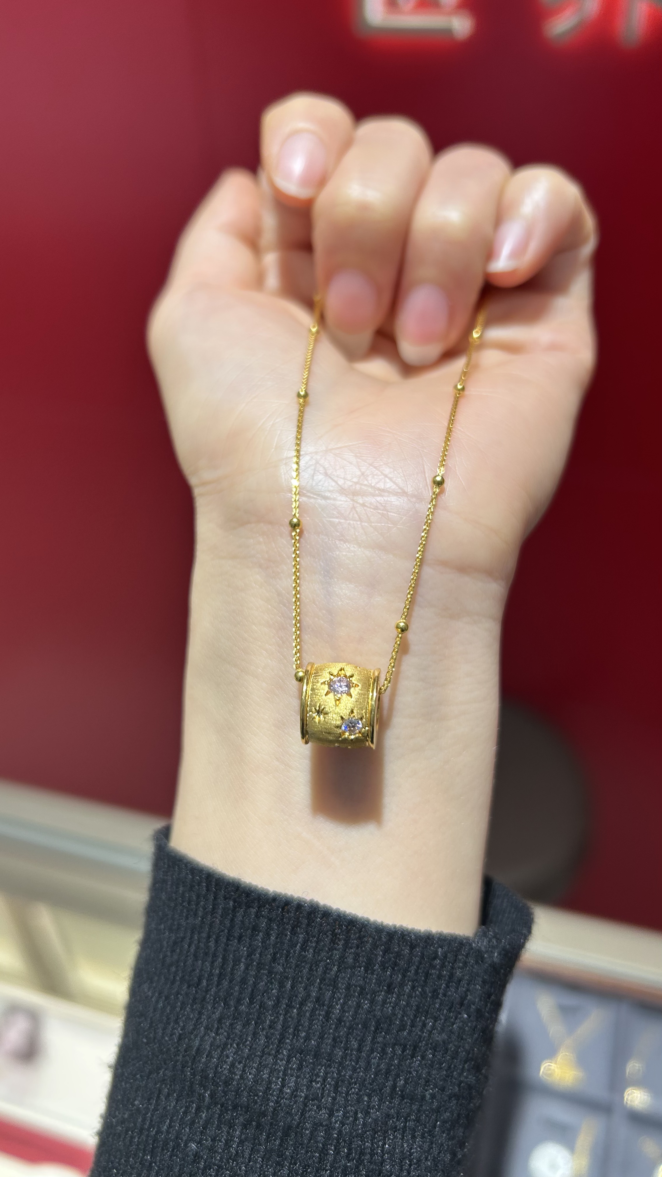 足金999星芒项链