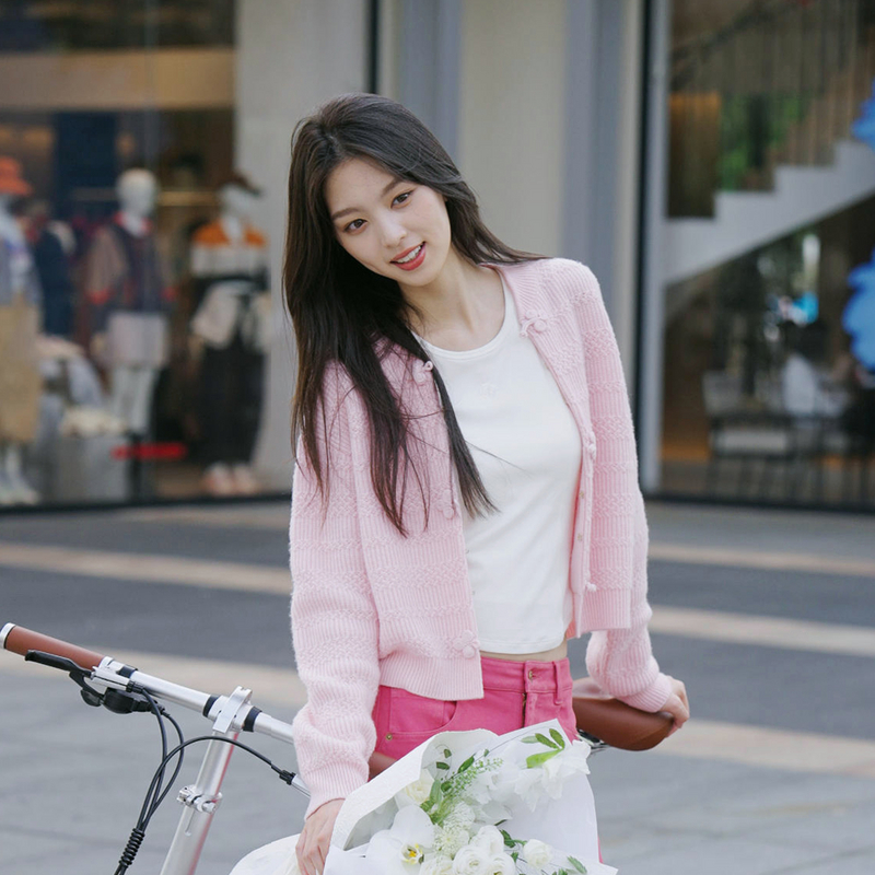 EP雅莹早秋新款女装 羊毛羊绒混纺国风立领盘扣针织开衫9180A