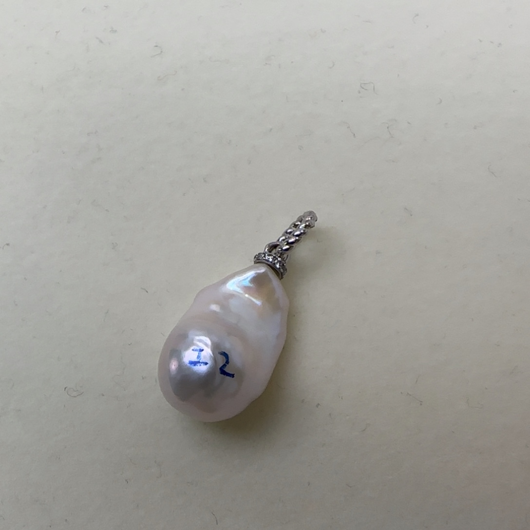 淡水珍珠吊坠(不含链)银S925镶嵌