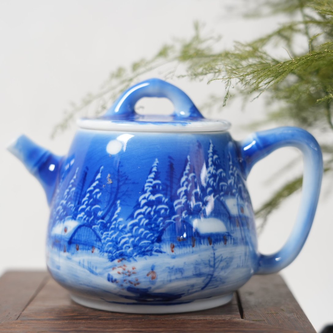 景德镇陶瓷-吴小琴夜景竹节壶